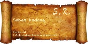 Sebes Kadosa névjegykártya